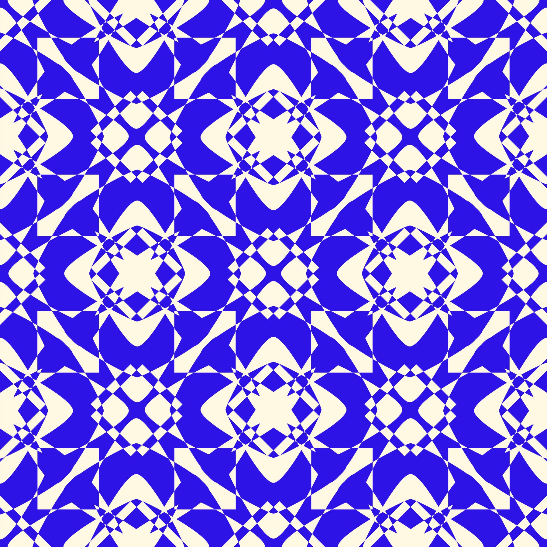 Geometric Cobalt Interlocking Pattern Wallpaper⁠
