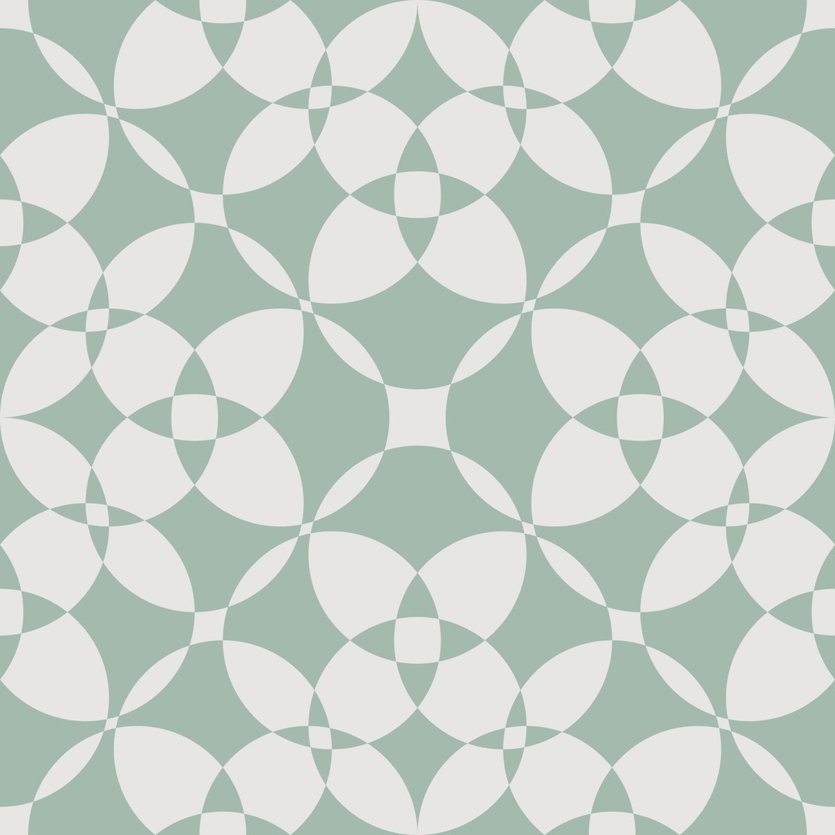 Sage Geometric Interlocking Arcs Wallpaper⁠