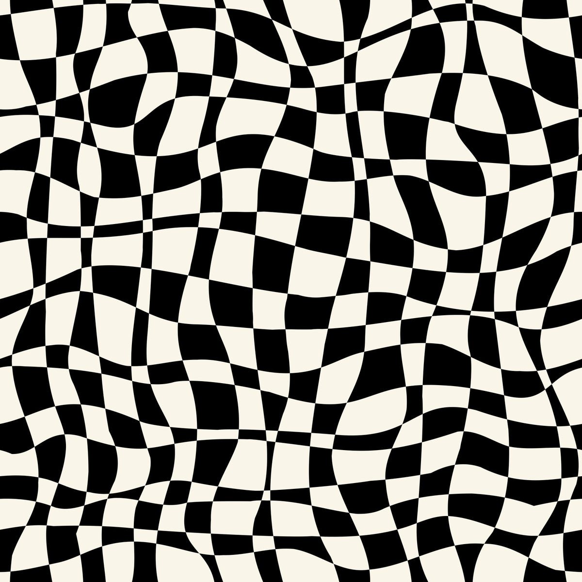 Wavy Monochrome Checkerboard Wallpaper⁠
