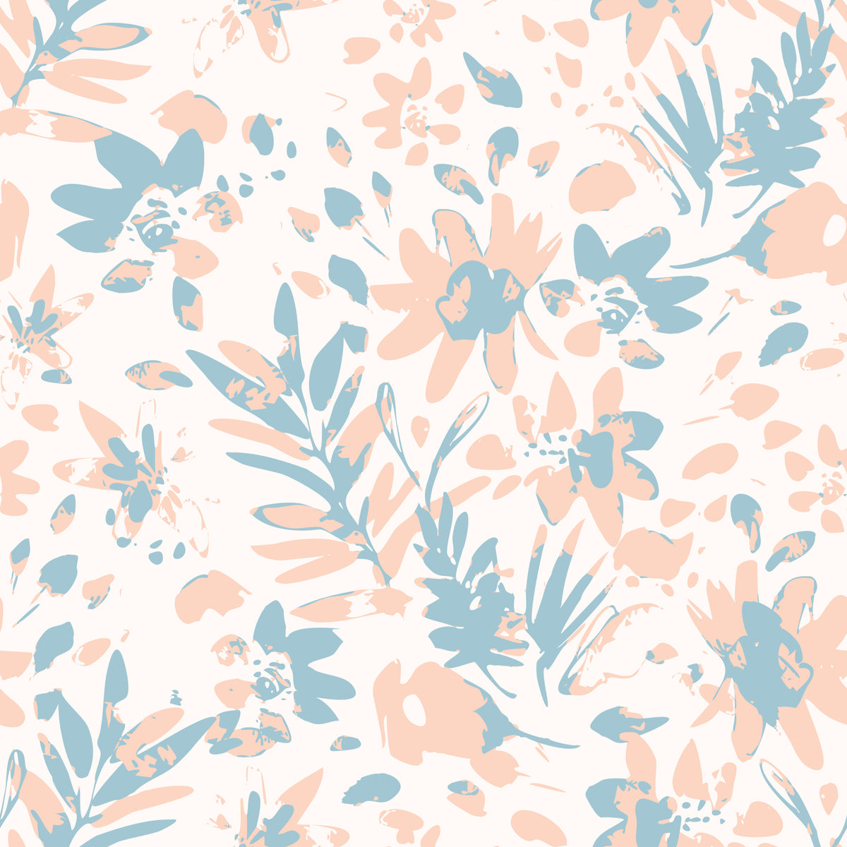 Soft Watercolor Petal Motif Wallpaper⁠ in your room — zoomed