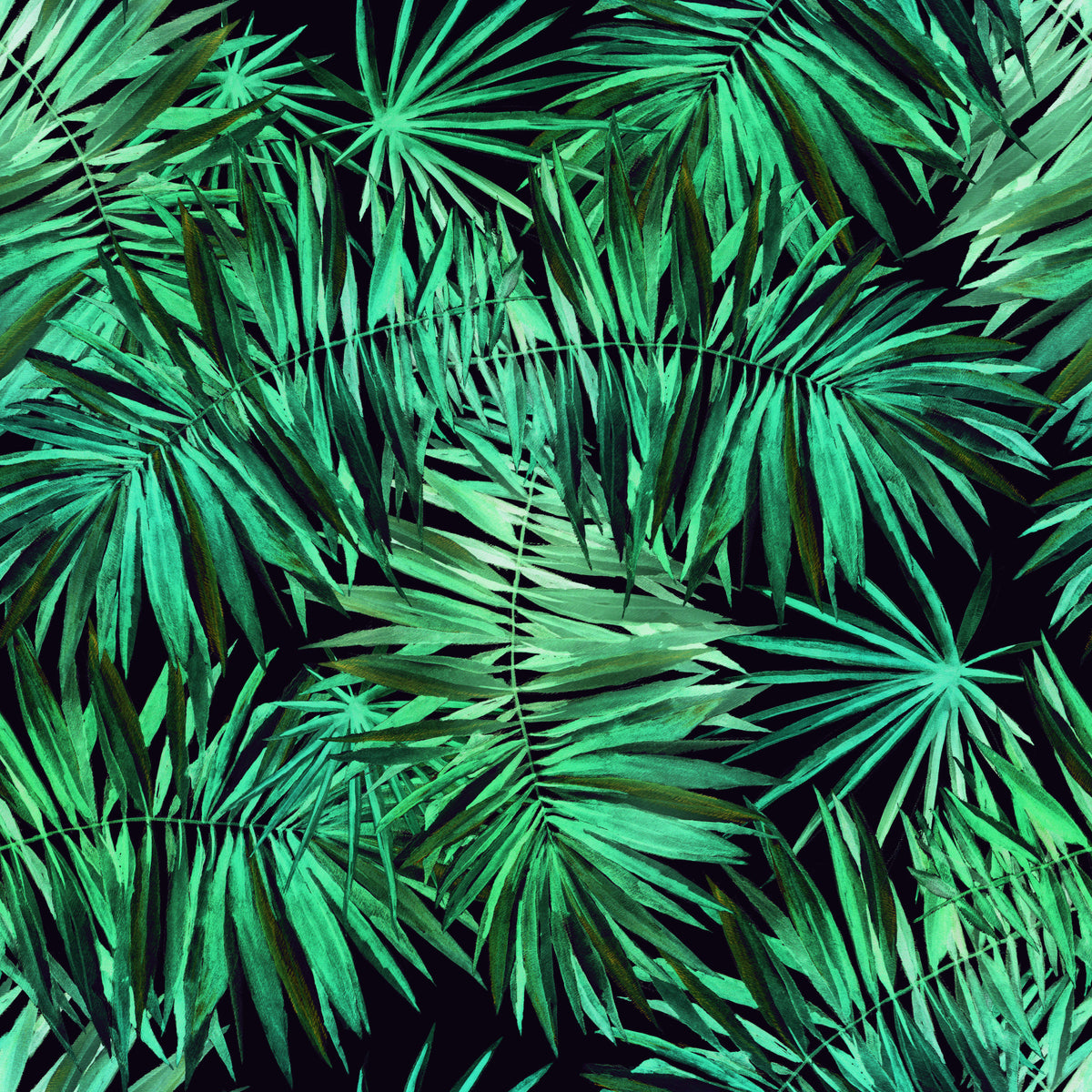 Verdant Tropical Palm Canopy Wallpaper⁠ in your room — zoomed