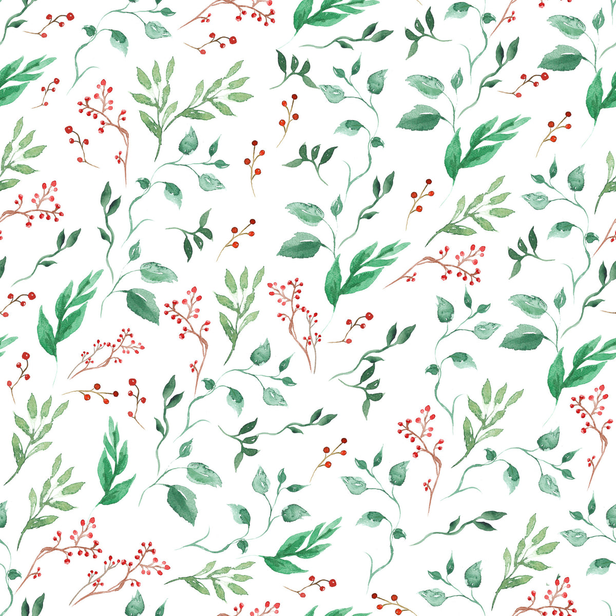 Watercolor Berry Vine Botanical Wallpaper⁠