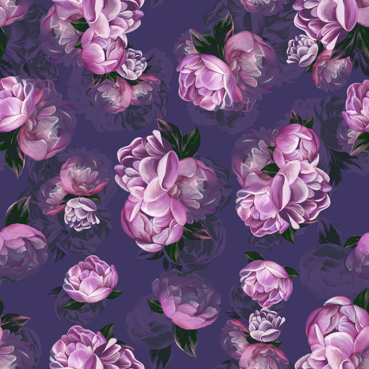 Velvet Peony Bloom Floral Art Wallpaper⁠