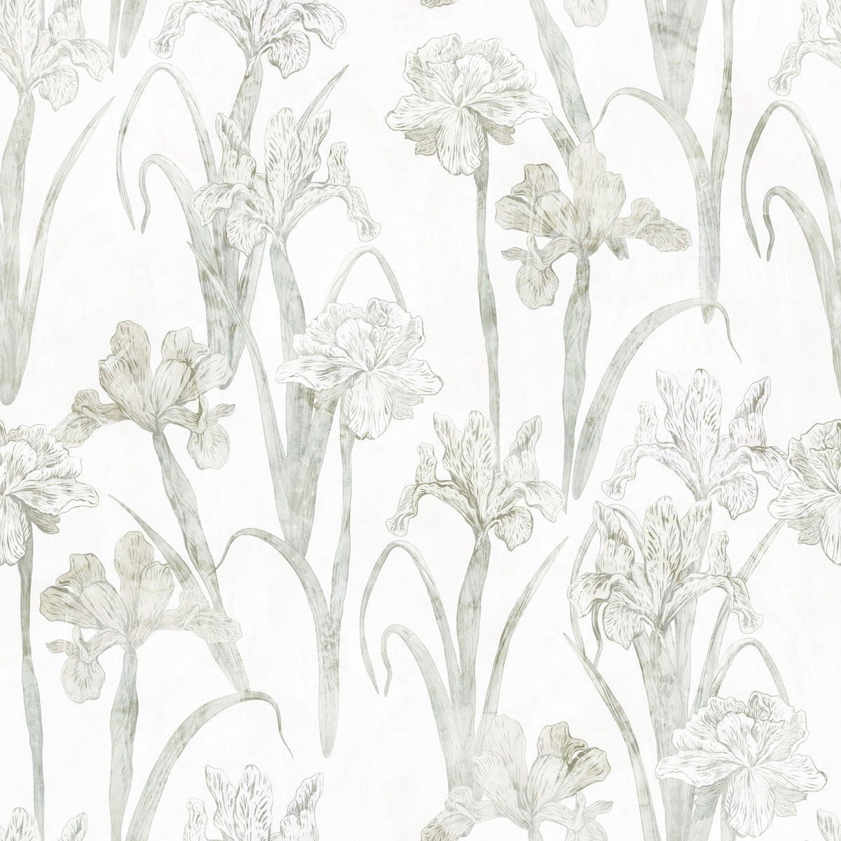 Serene Botanical Sketch Wallpaper⁠ in your room — zoomed