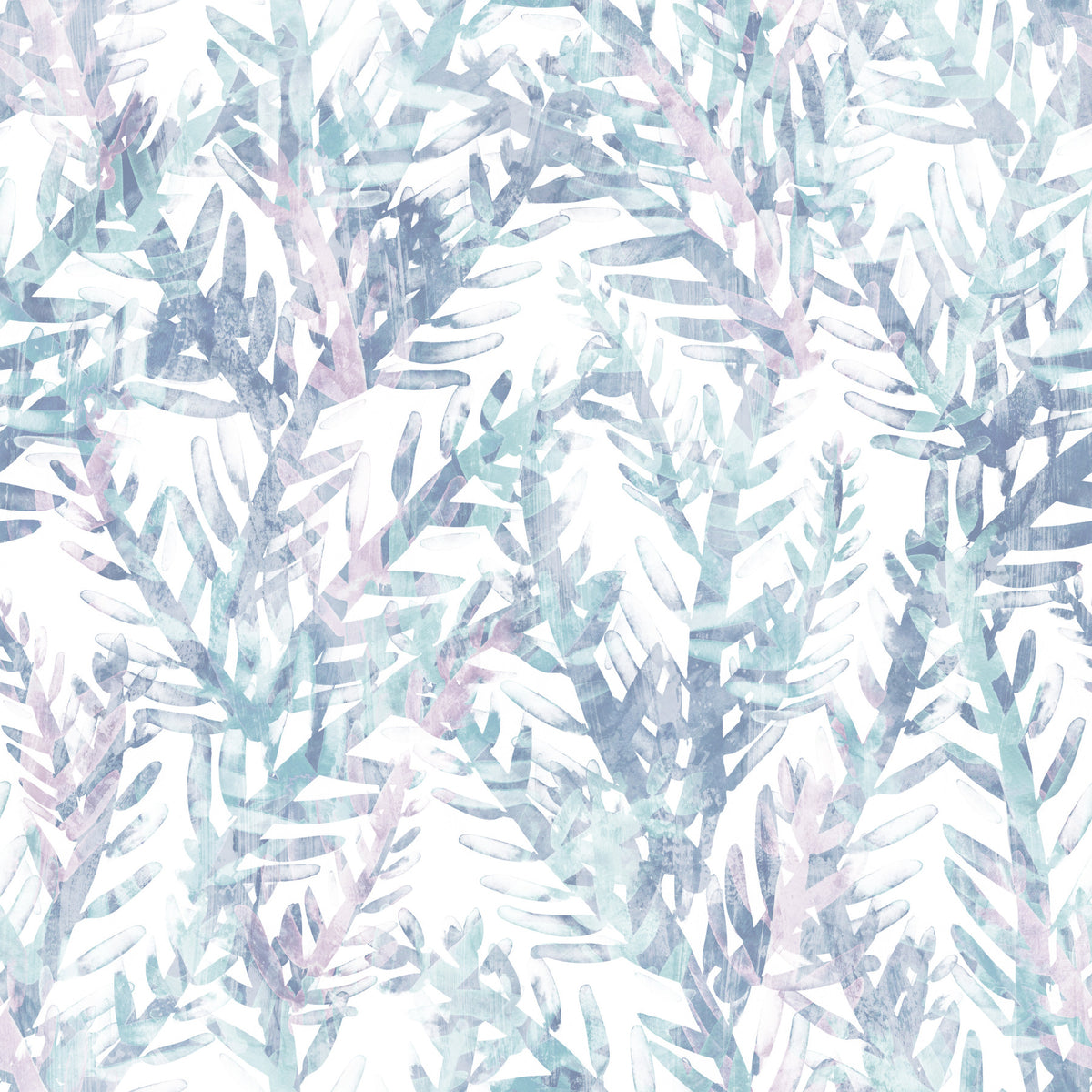 Ethereal Botanical Fern Frost Wallpaper⁠ in your room — zoomed