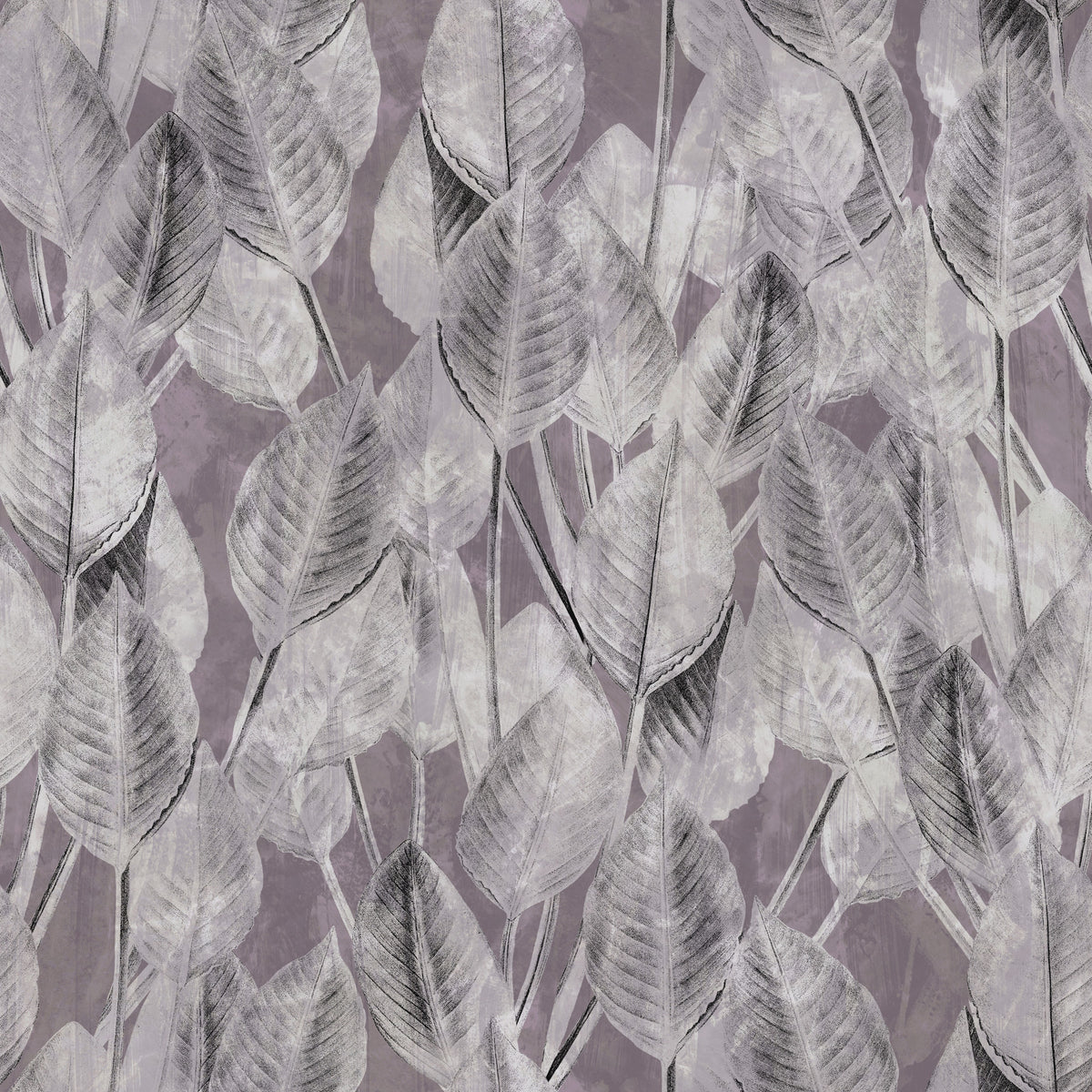 Muted Mauve Leaf Silhouette Wallpaper⁠ in your room — zoomed