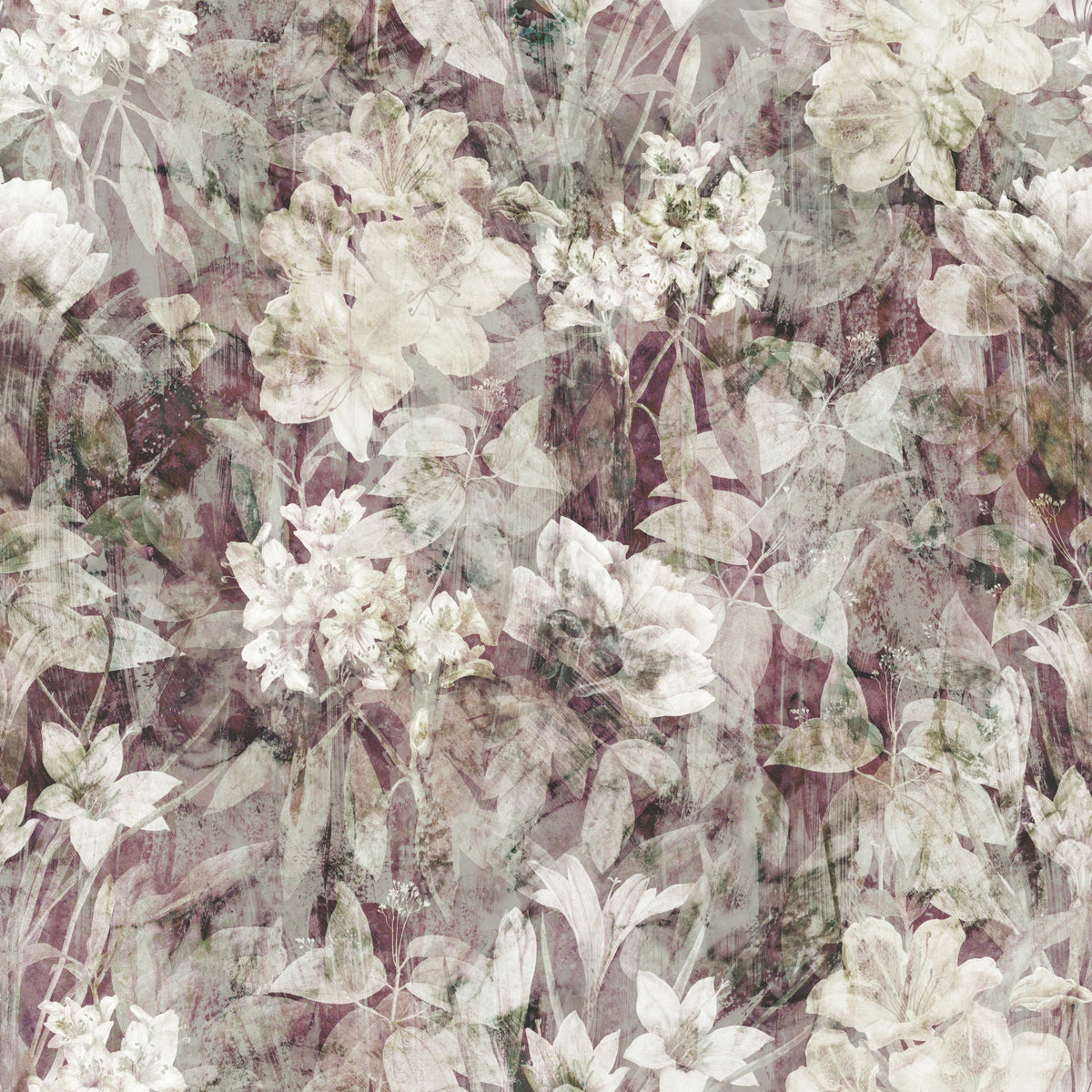 Ethereal Botanical Distressed Garden Wallpaper⁠ in your room — zoomed