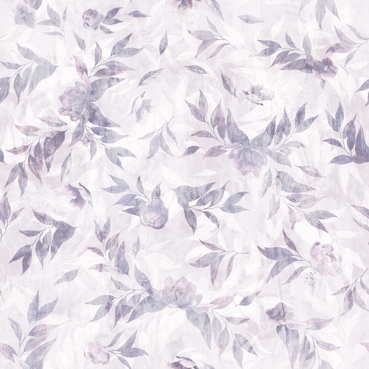 Muted Lavender Botanical Leaf Trail Wallpaper⁠