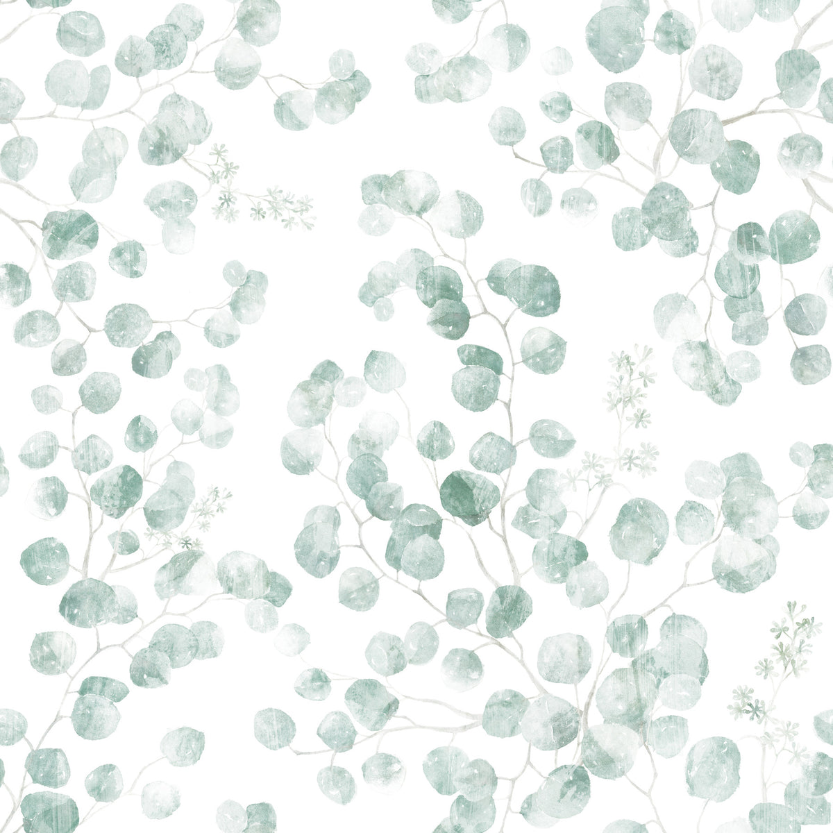 Ethereal Sage Leaf Botanical Repeat Wallpaper⁠ in your room — zoomed