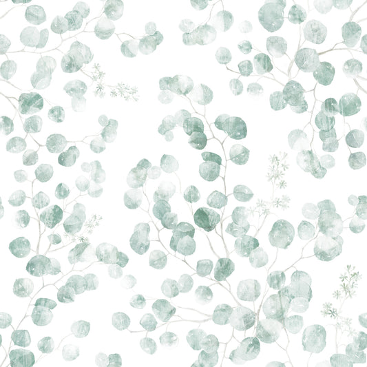Ethereal Sage Leaf Botanical Repeat Wallpaper⁠