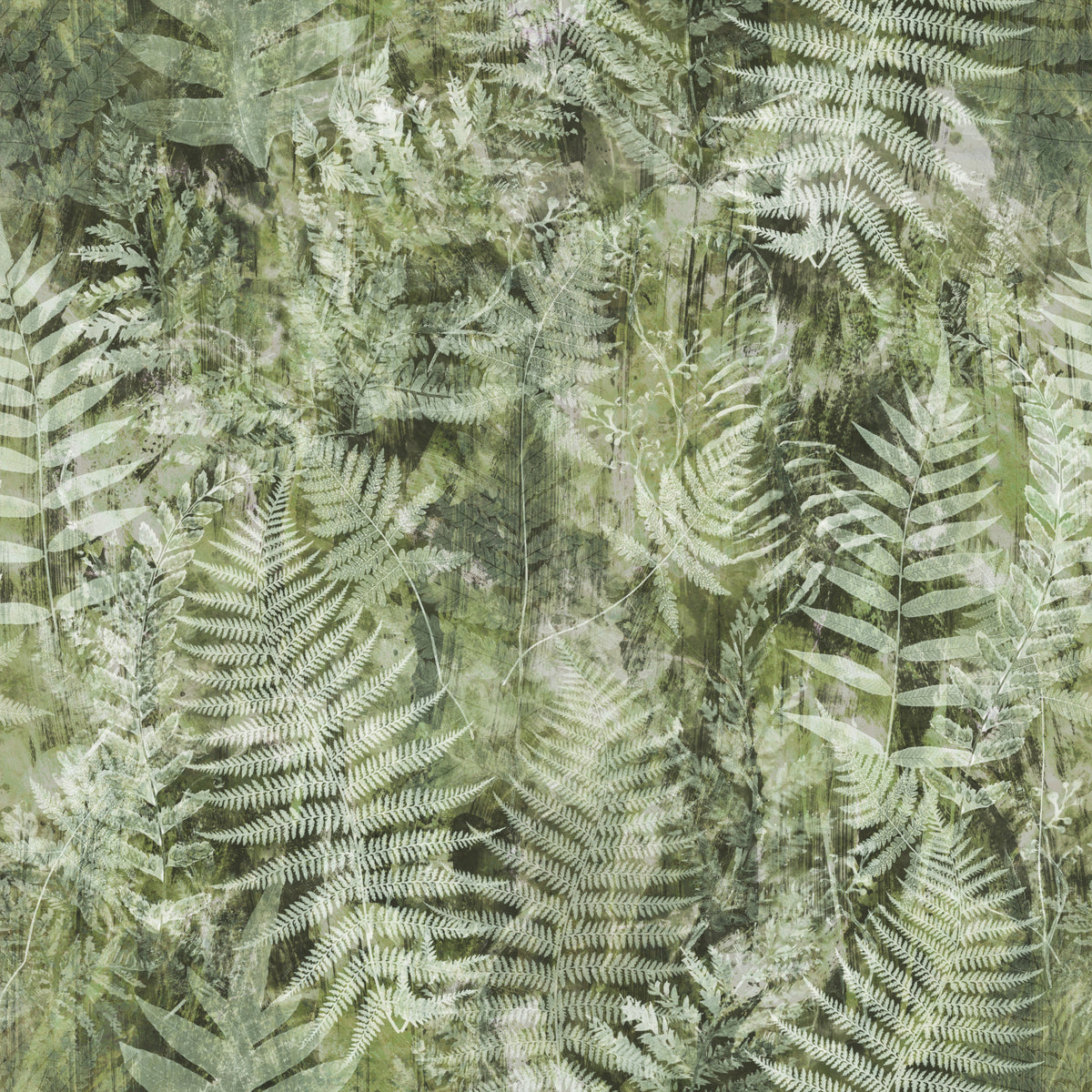 Forest Fern Botanical Print Wallpaper⁠ in your room — zoomed