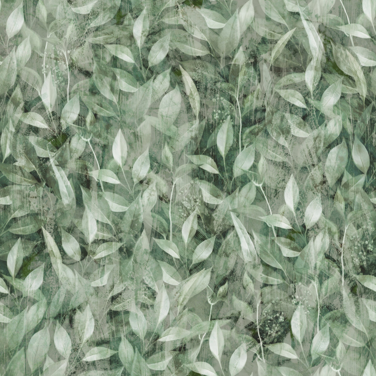 Muted Forest Leaf Ombre Art Wallpaper⁠