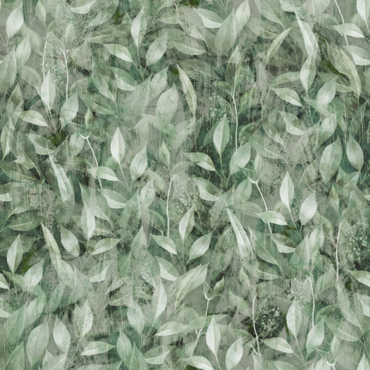 Muted Forest Leaf Ombre Art Wallpaper⁠