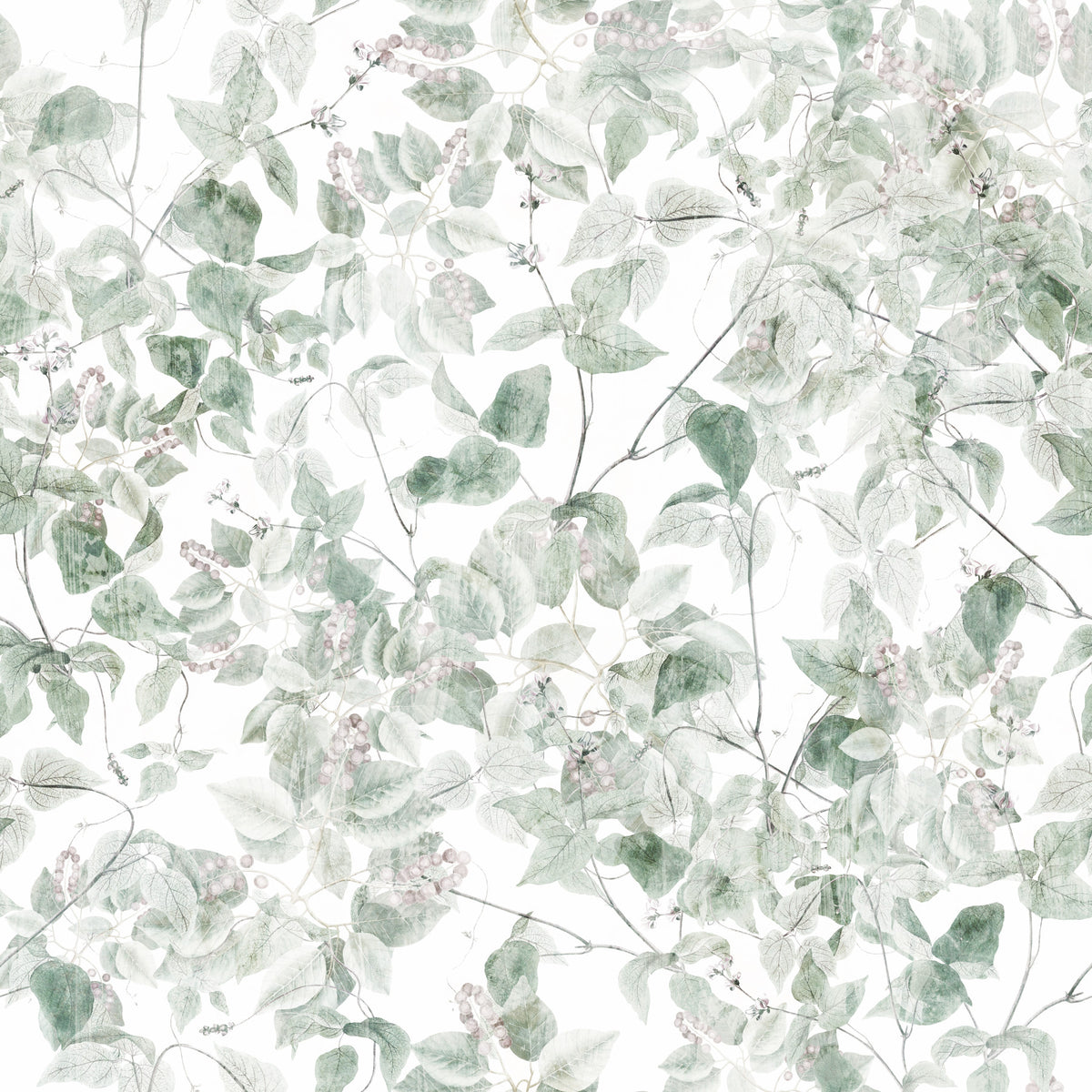 Verdant Foliage Botanical Sketch Wallpaper⁠