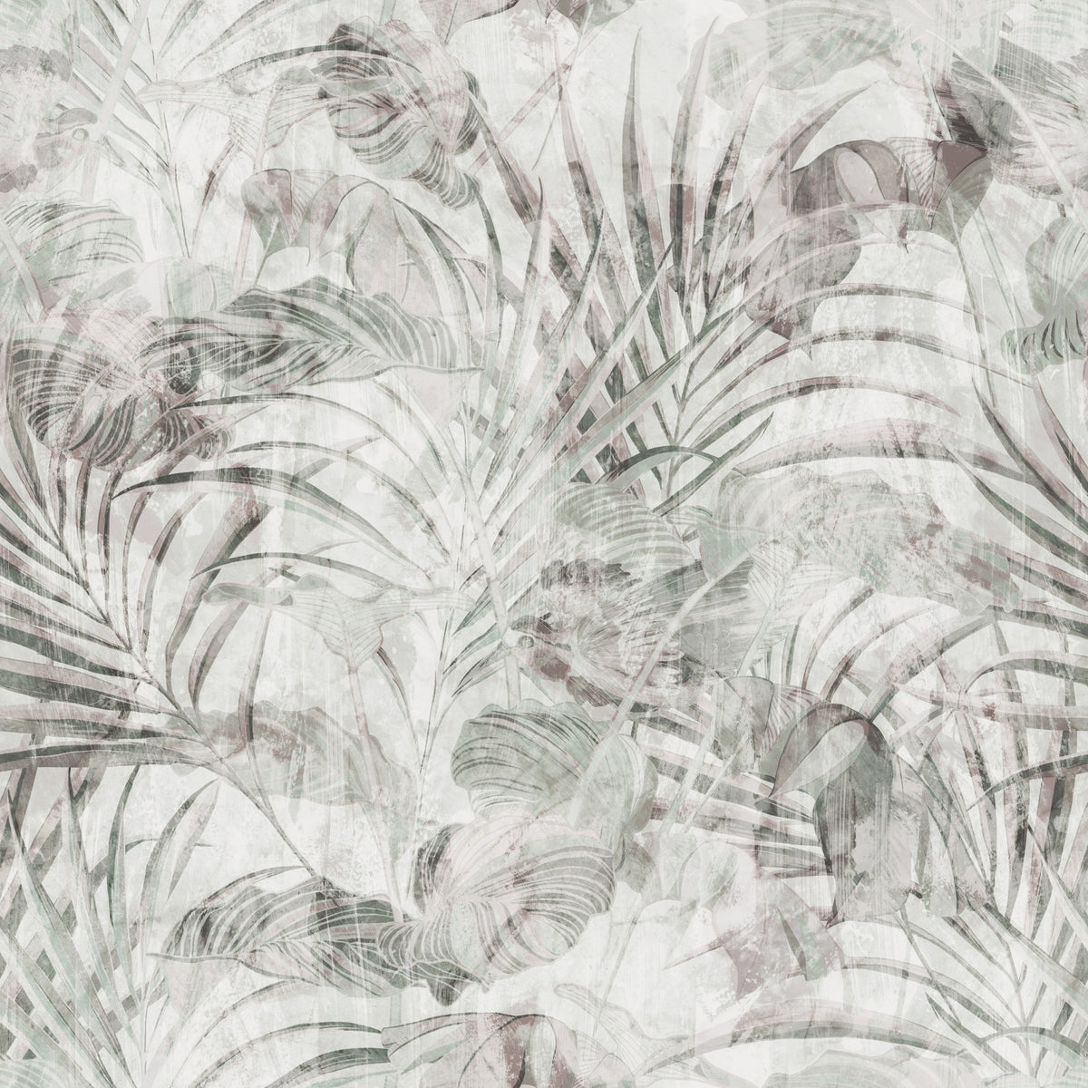 Muted Tropical Foliage Wallpaper⁠ in your room — zoomed