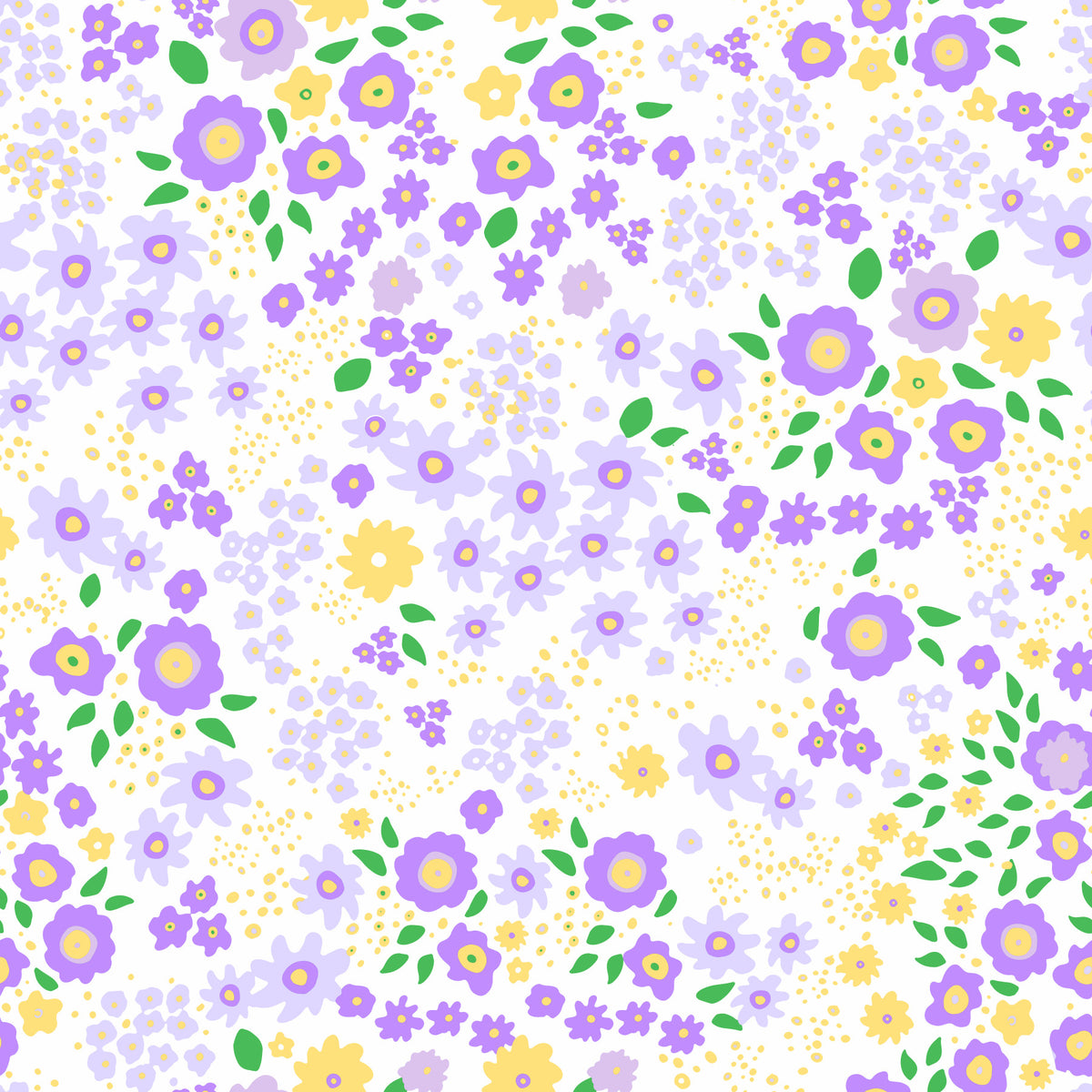 Whimsical Wildflower Garden Motif Wallpaper⁠ in your room — zoomed