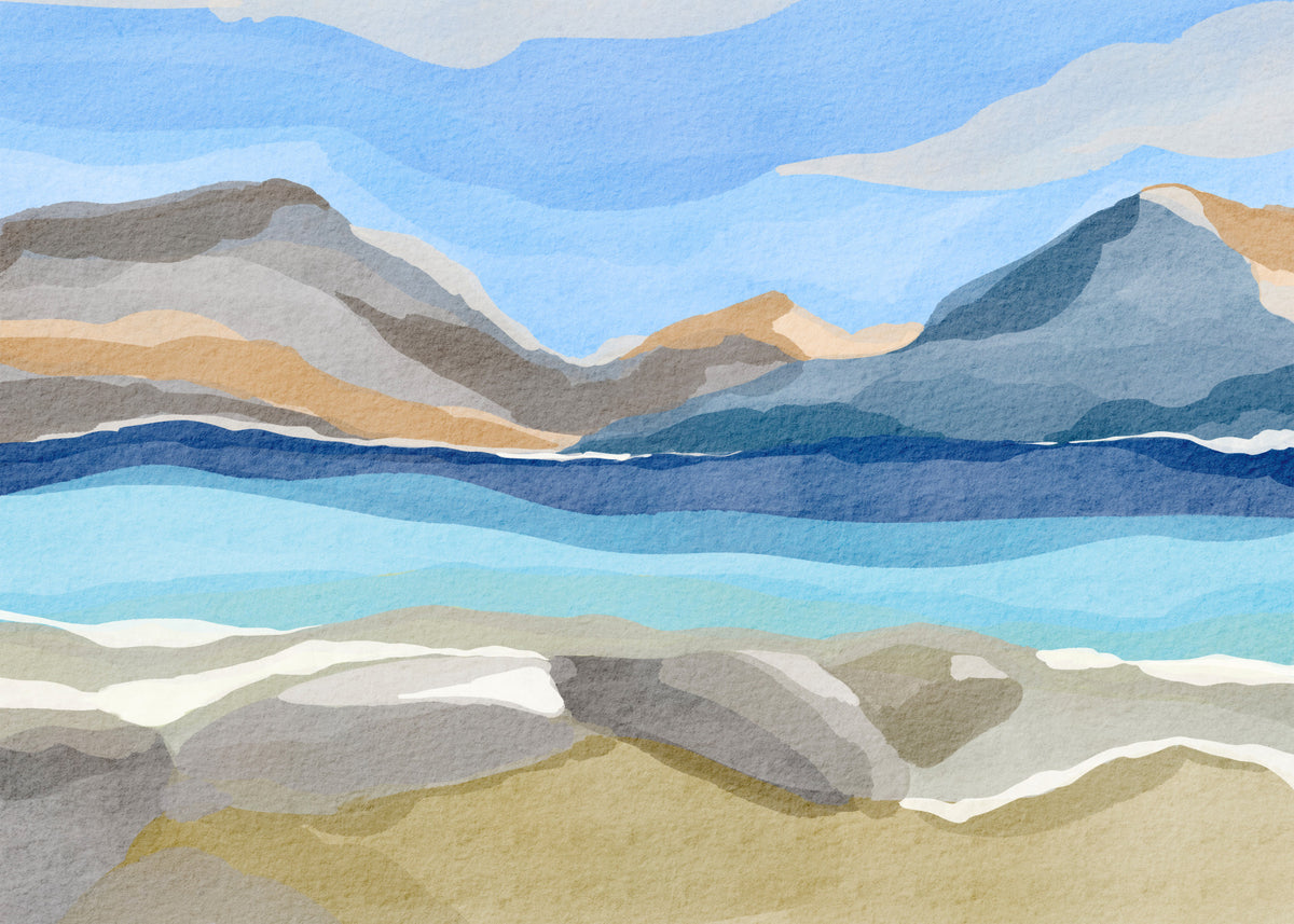 Scandinavian Fjord Wall Mural in your room — zoomed