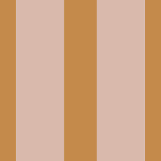 Ochre and Dusty Pink Vertical Stripes Wallpaper⁠