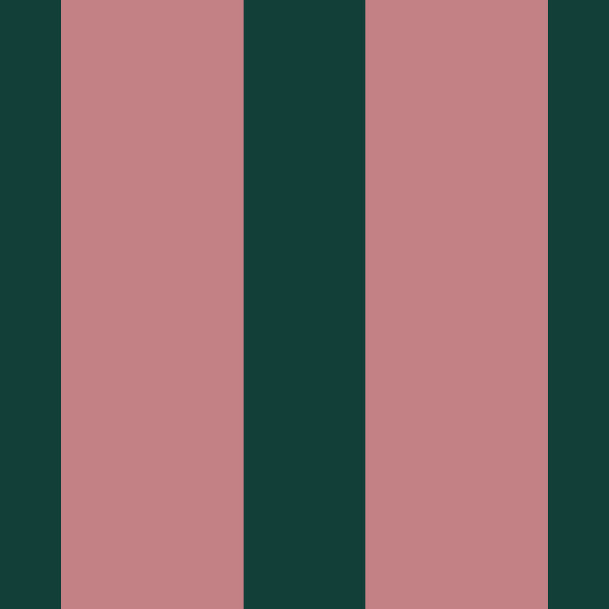 Deep Forest and Dusky Pink Vertical Stripes Wallpaper⁠ in your room — zoomed