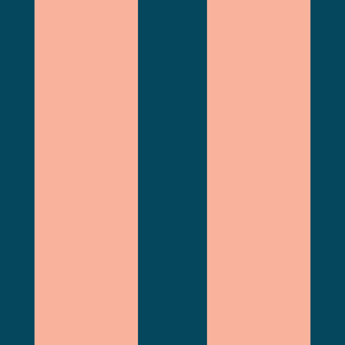Minimalist Peach and Petrol Stripes Wallpaper⁠ in your room — zoomed