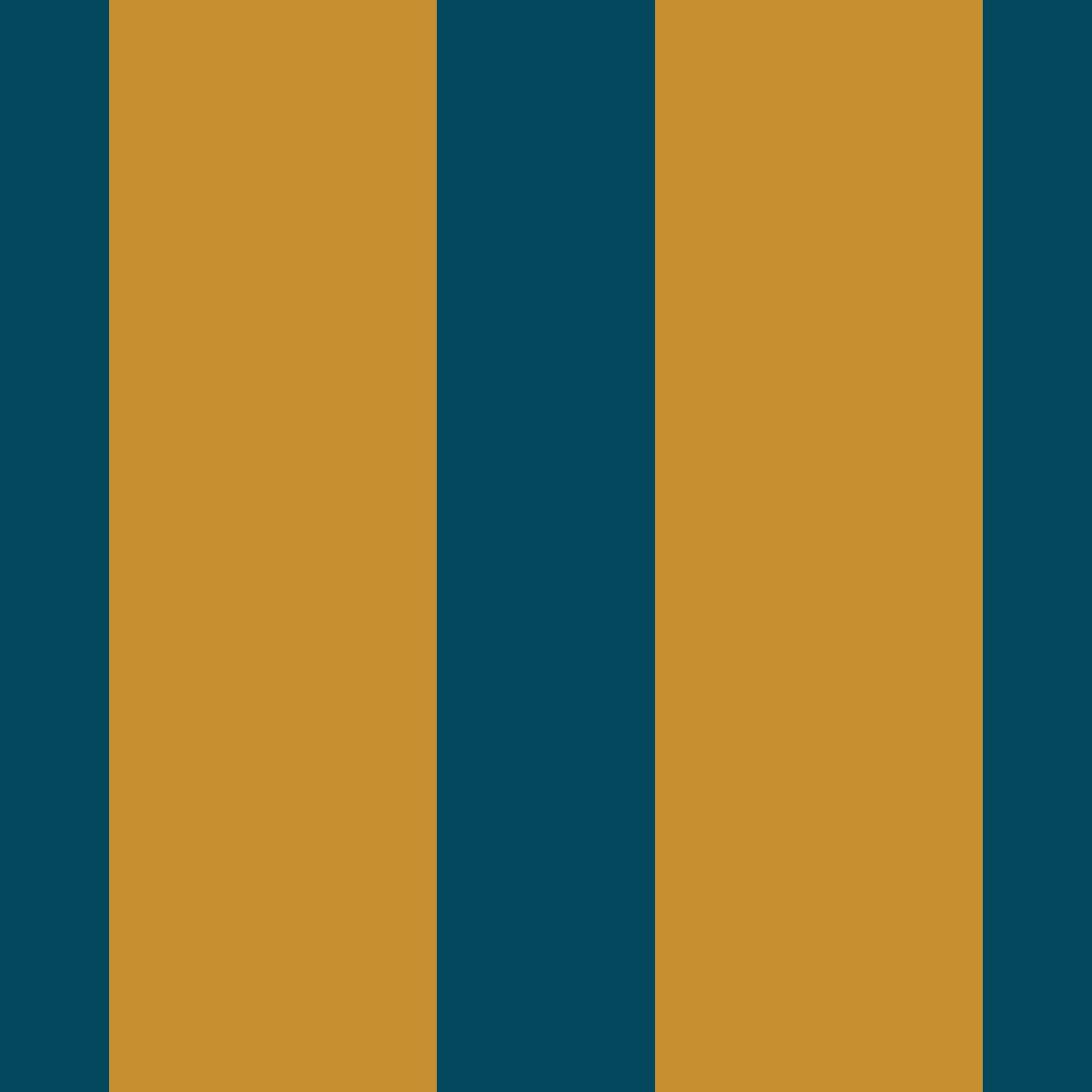 Teal and Ochre Stripe Pattern Wallpaper⁠