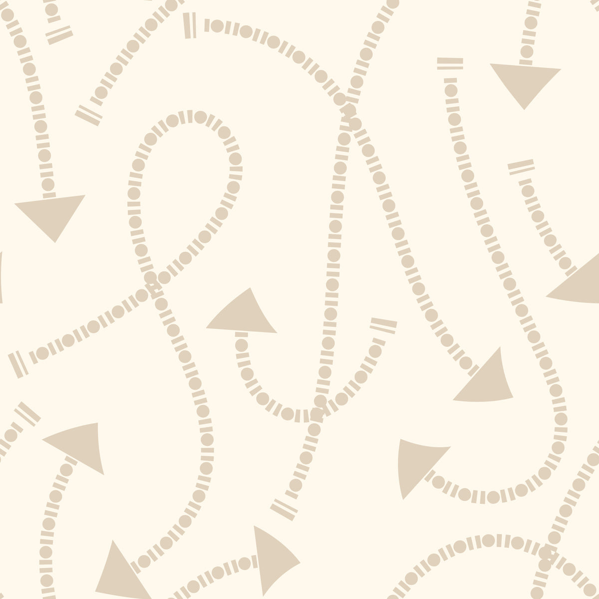 Cream Geometric Path Pattern Wallpaper⁠ in your room — zoomed