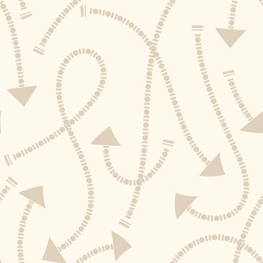 Cream Geometric Path Pattern Wallpaper⁠