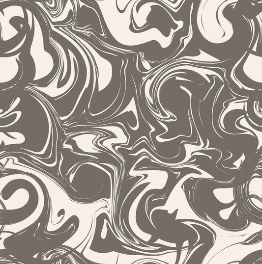 Monochrome Liquid Marble Swirl Wallpaper⁠