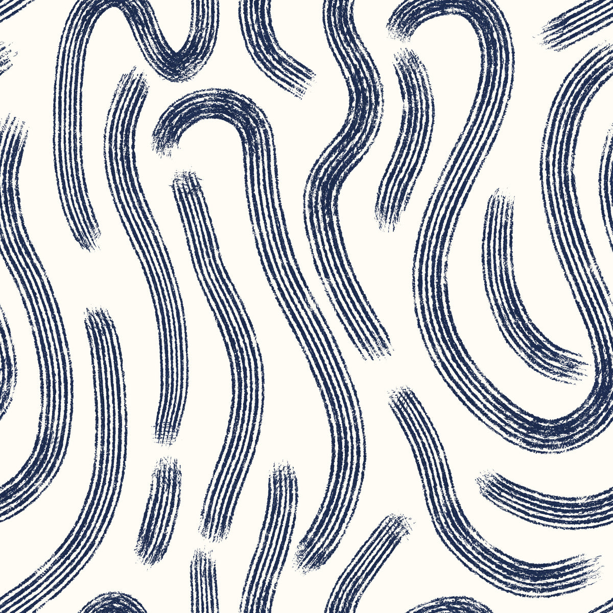 Indigo Fluid Lines Wallpaper⁠ in your room — zoomed