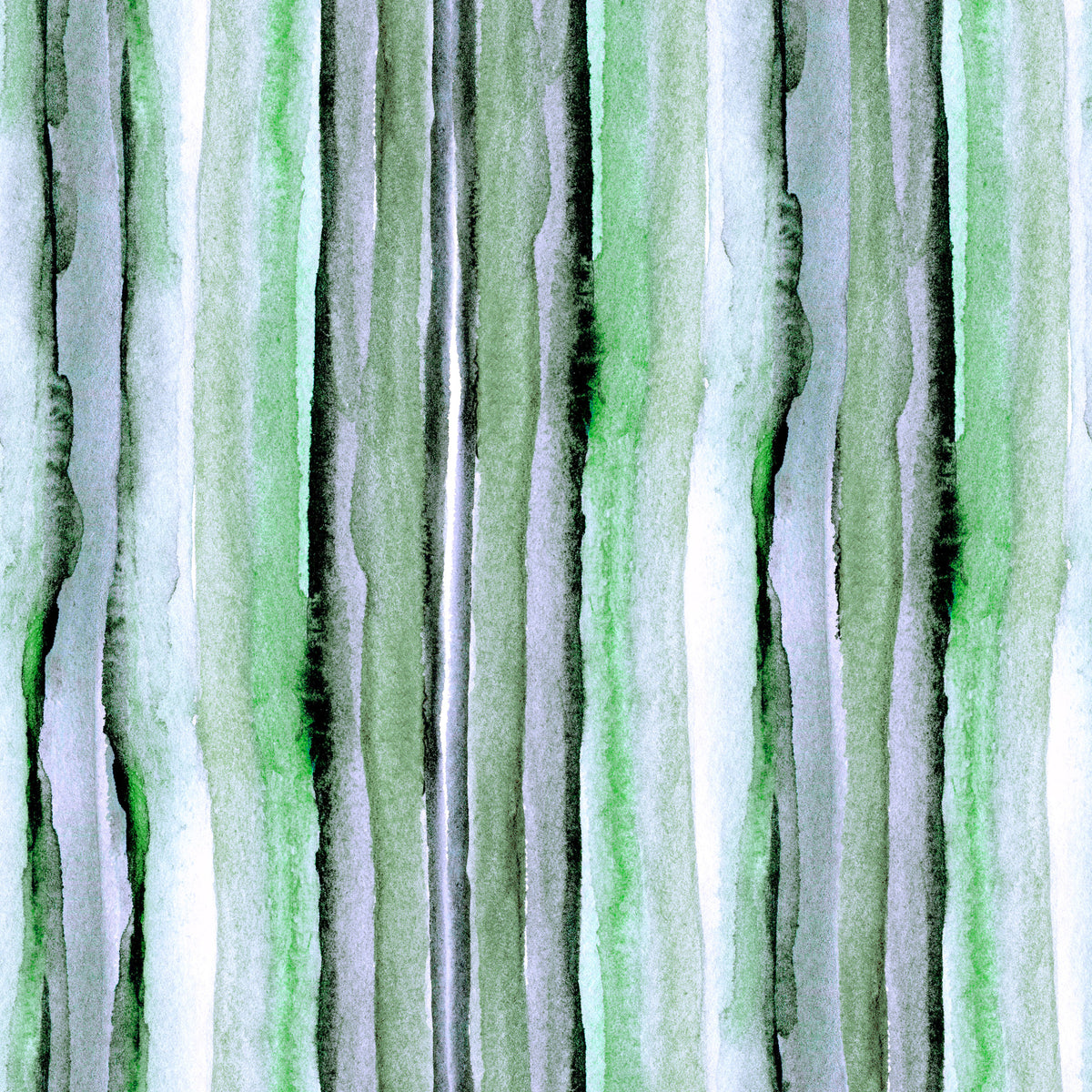 Verdant Watercolor Vertical Stripes Wallpaper⁠