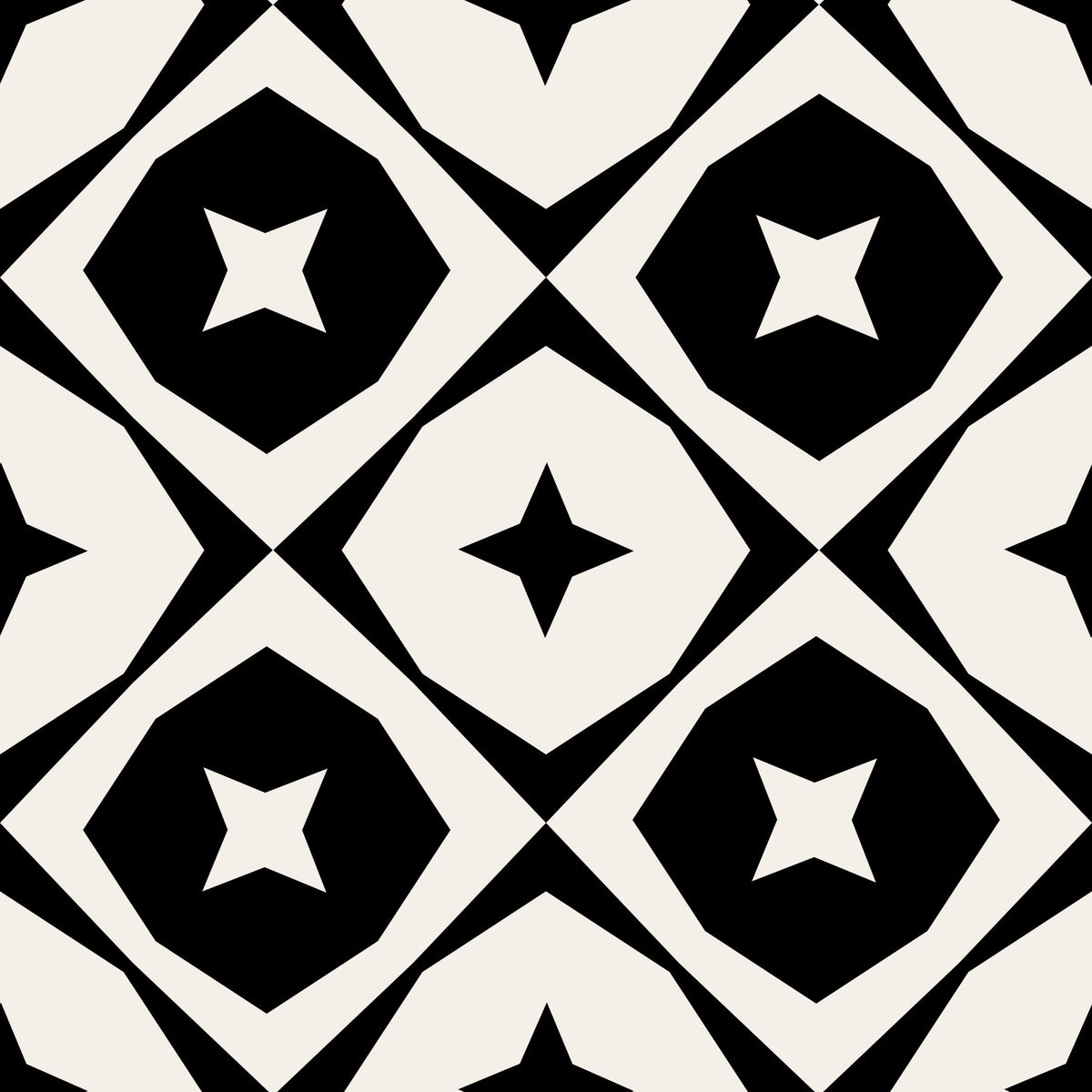 Monochrome Star Lattice Wallpaper⁠ in your room — zoomed
