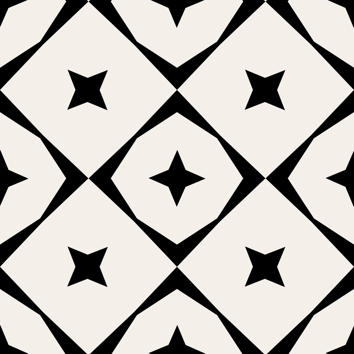 Monochrome Geometric Star Grid Wallpaper⁠ in your room — zoomed