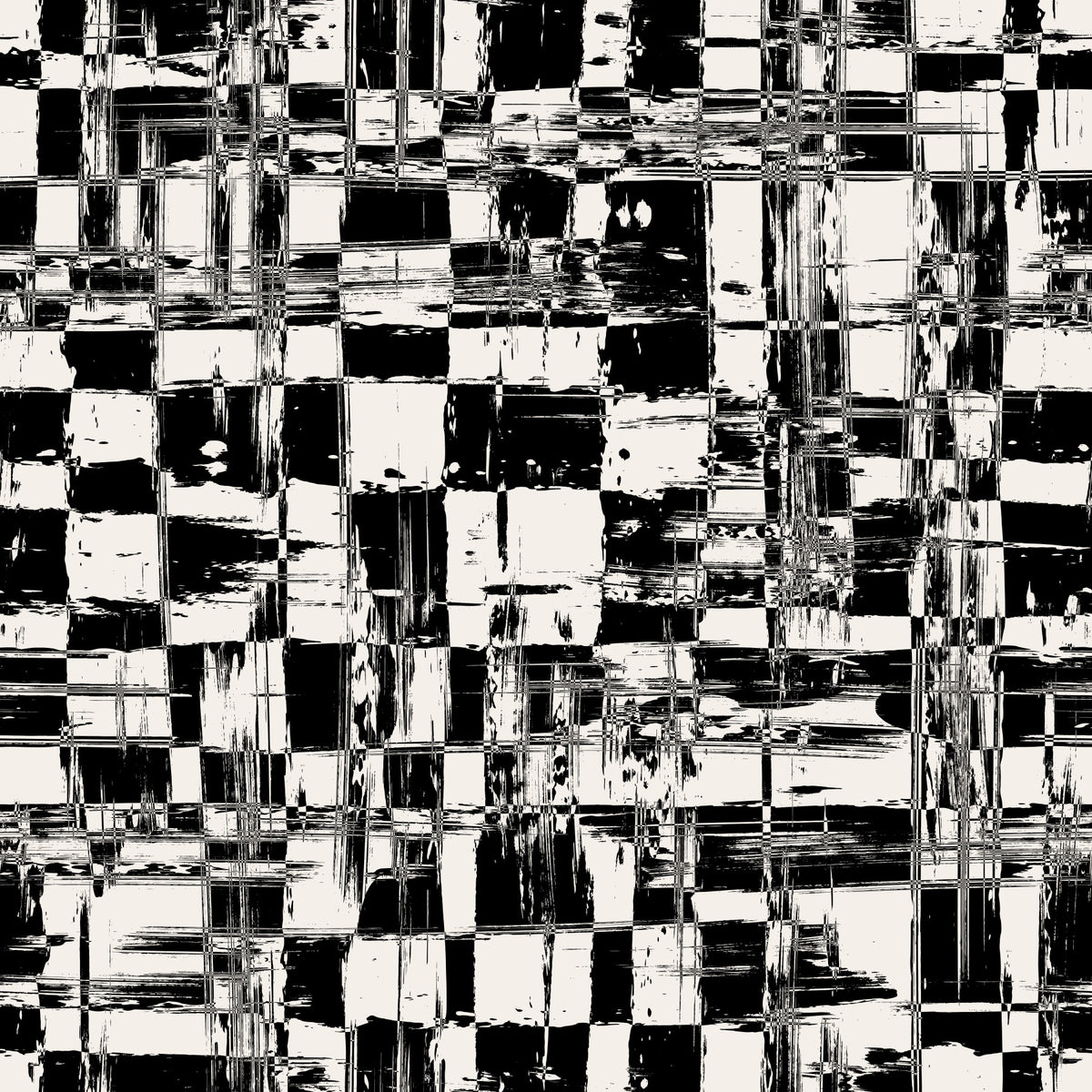 Abstract Ink Grid Mural Wallpaper⁠ in your room — zoomed
