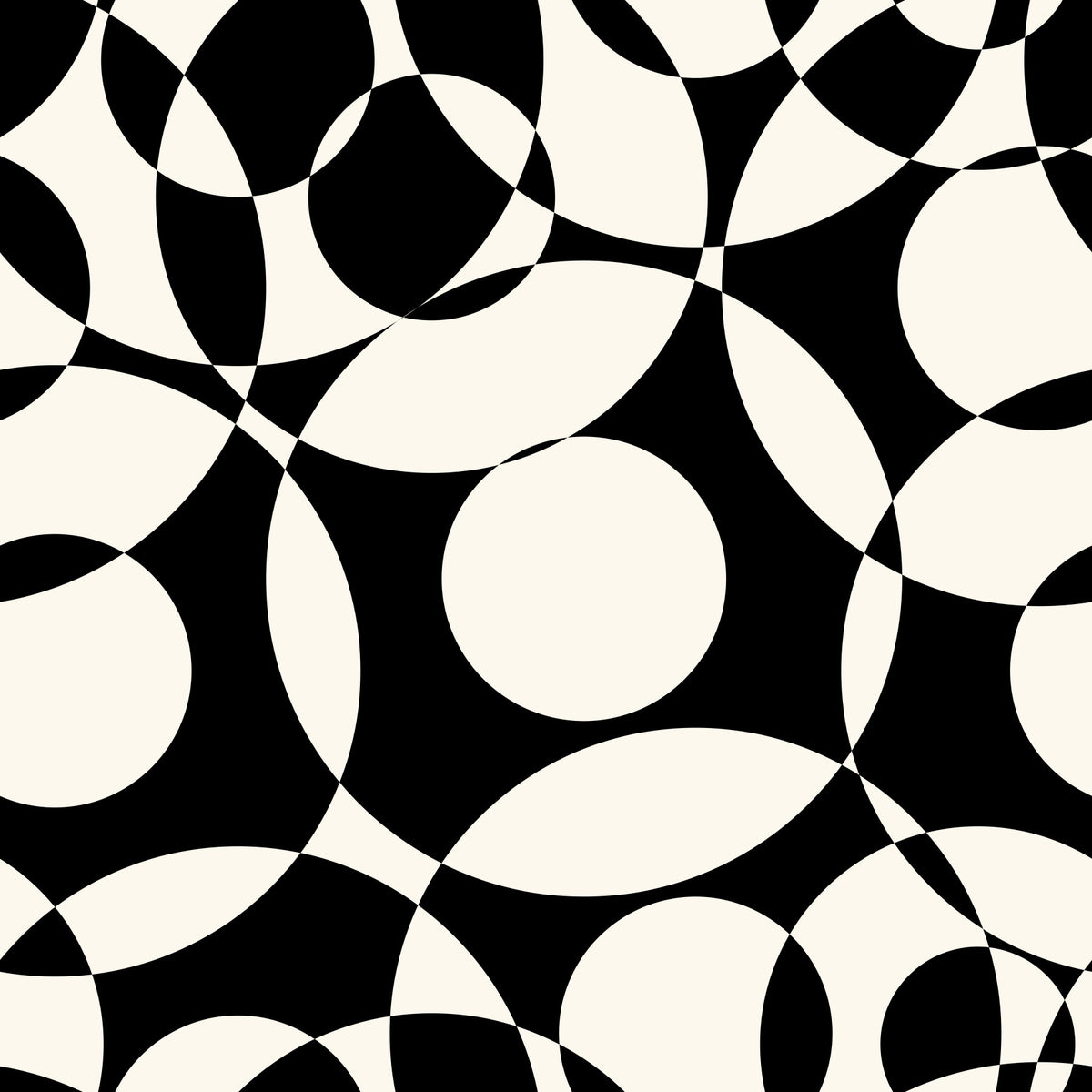 Interlocking Monochrome Circles Wallpaper⁠ in your room — zoomed