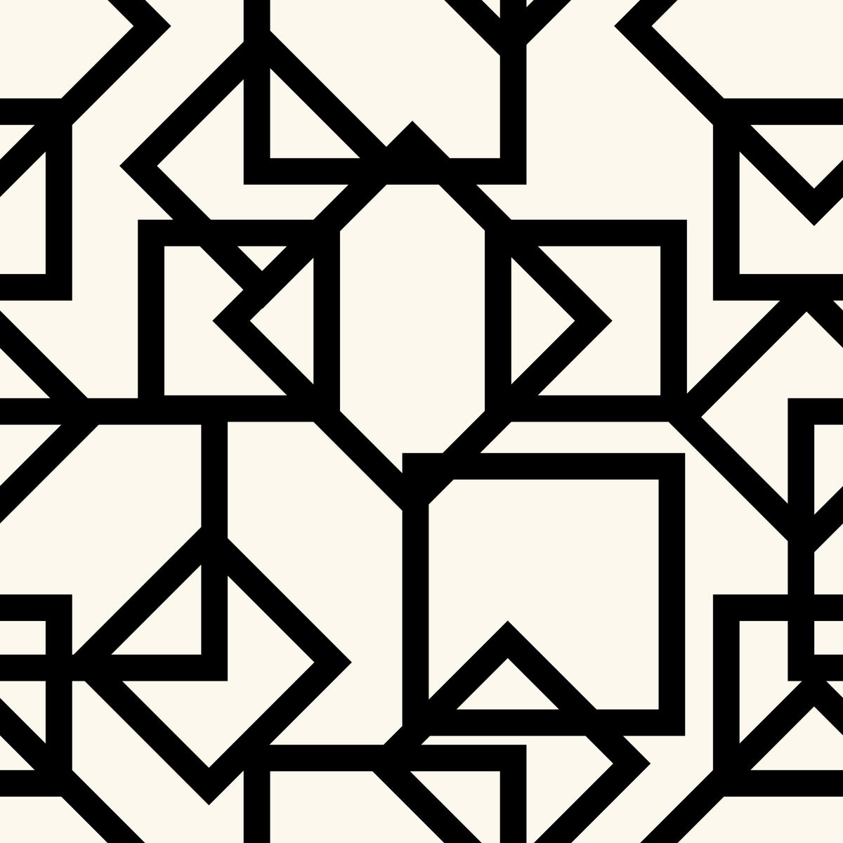 Interlocking Geometric Linear Monotone Wallpaper⁠