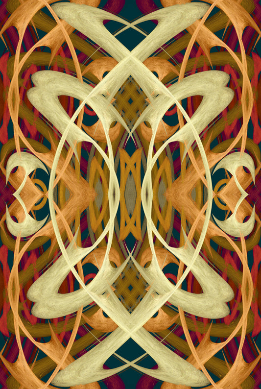 Art Nouveau Colorful Whiplash Lines - PRALINÉ Wallpaper⁠