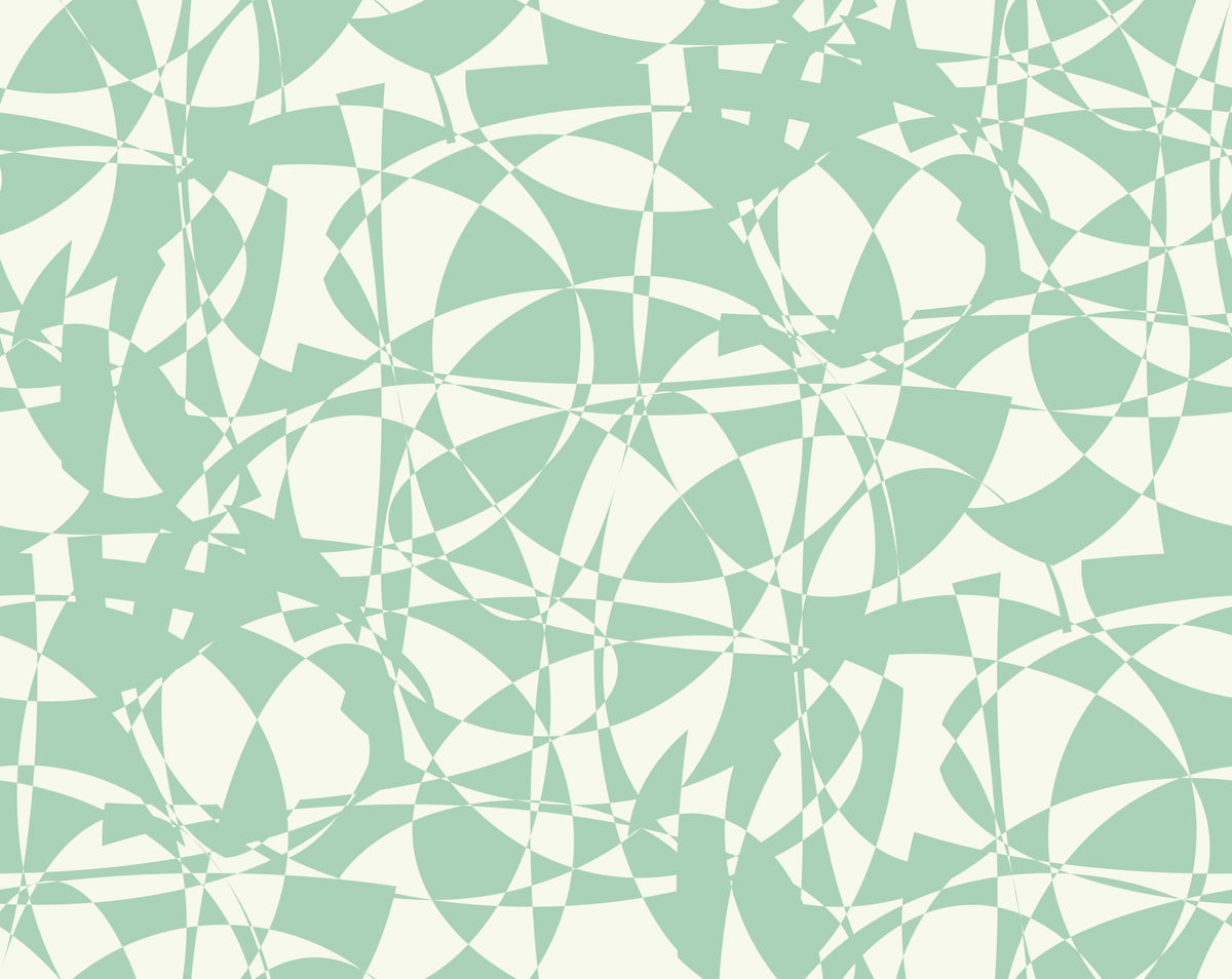 Abstract Sage Arc Flow Wallpaper⁠ in your room — zoomed