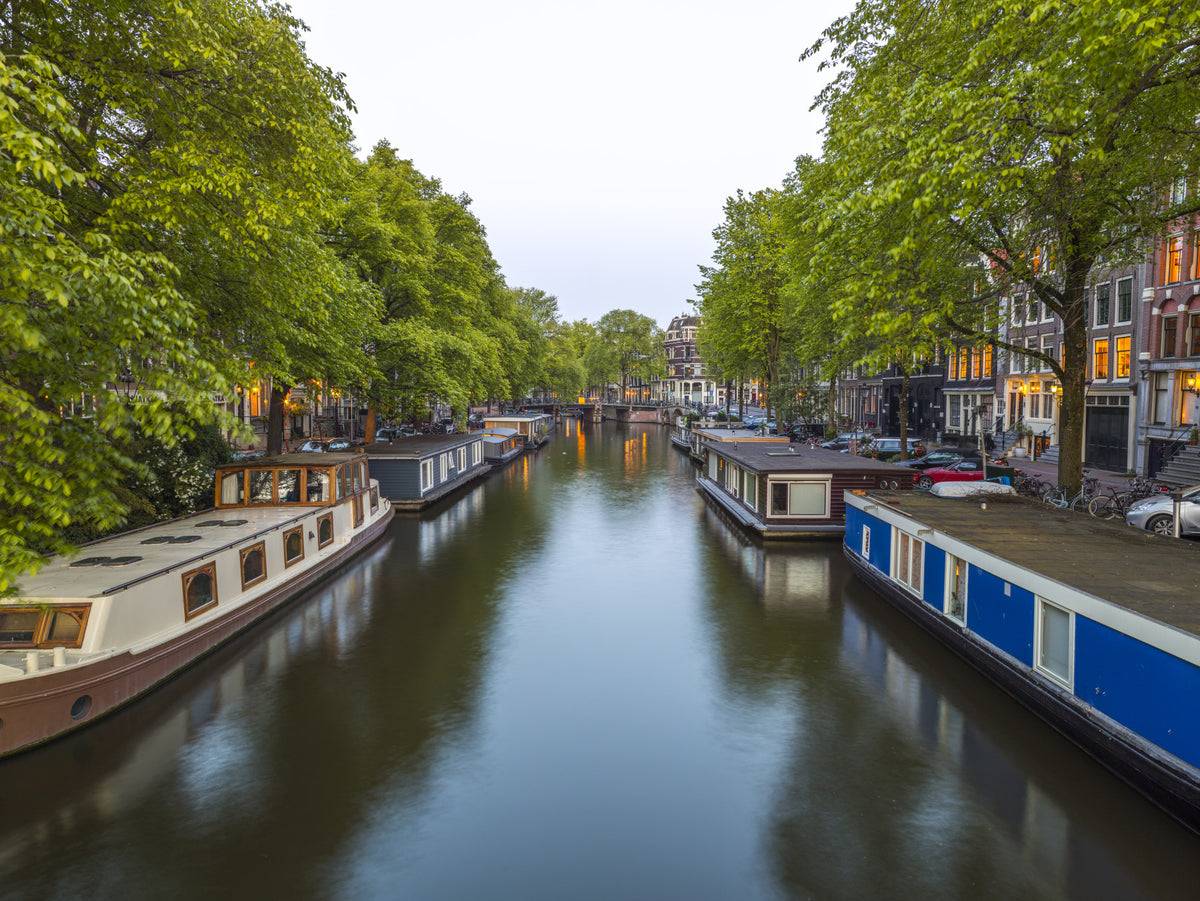 Amsterdam Riverside Reflection Wall Mural in your room — zoomed
