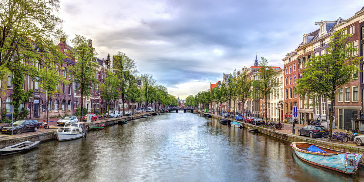 Historic Dutch Townhouse Canal Wall Mural in your room — zoomed