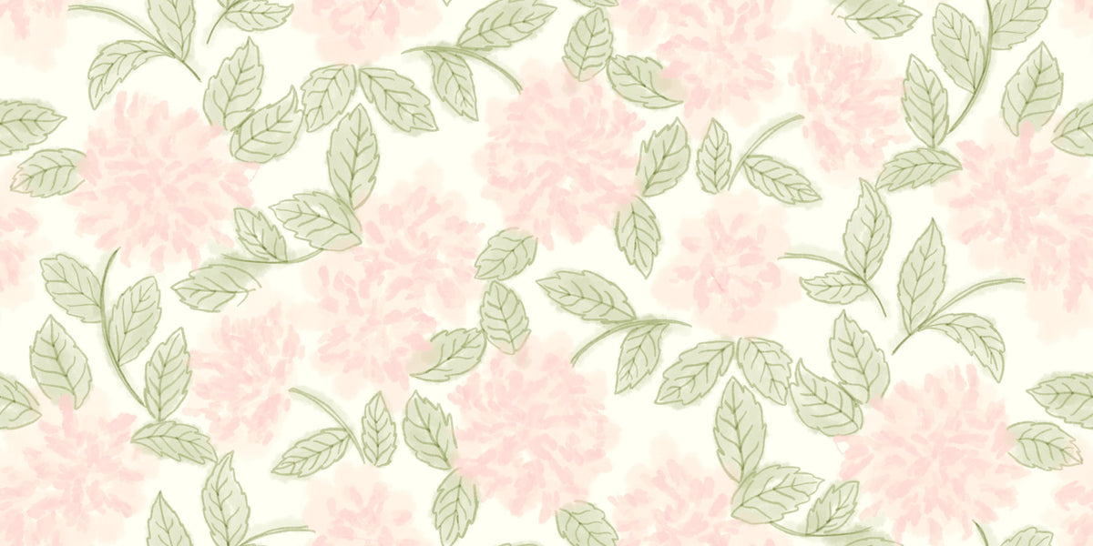 Blush Bloom Botanical Sketch Wallpaper⁠ in your room — zoomed