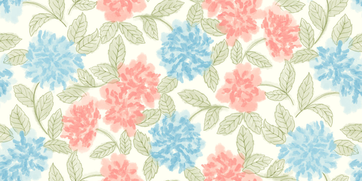 Blooming Painterly Botanical Garden Wallpaper⁠ in your room — zoomed