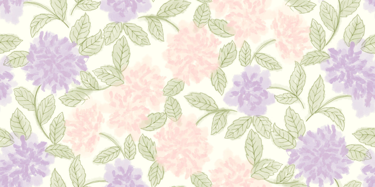 Soft Watercolor Hydrangea Garden Wallpaper⁠ in your room — zoomed