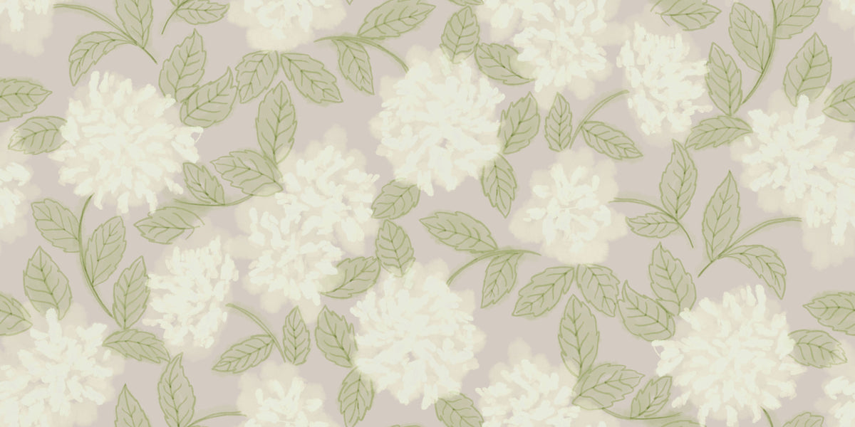 Minimalist Garden Leaf Motif Wallpaper⁠
