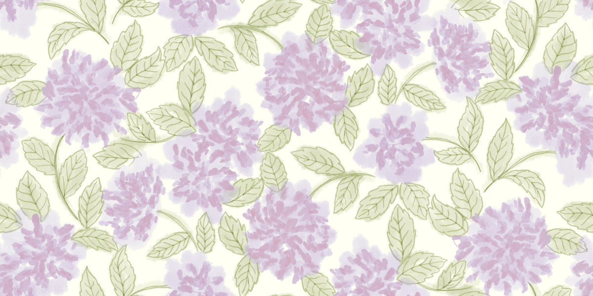 Soft Lavender Bloom Botanical Wallpaper⁠ in your room — zoomed