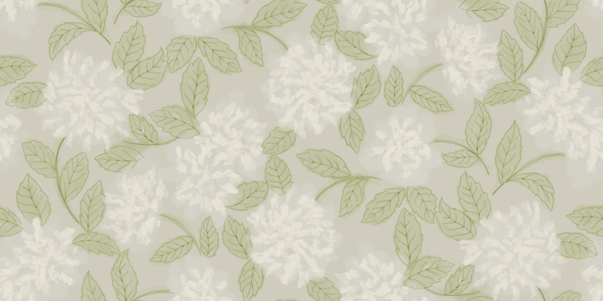 Ethereal Botanical White Bloom Wallpaper⁠ in your room — zoomed