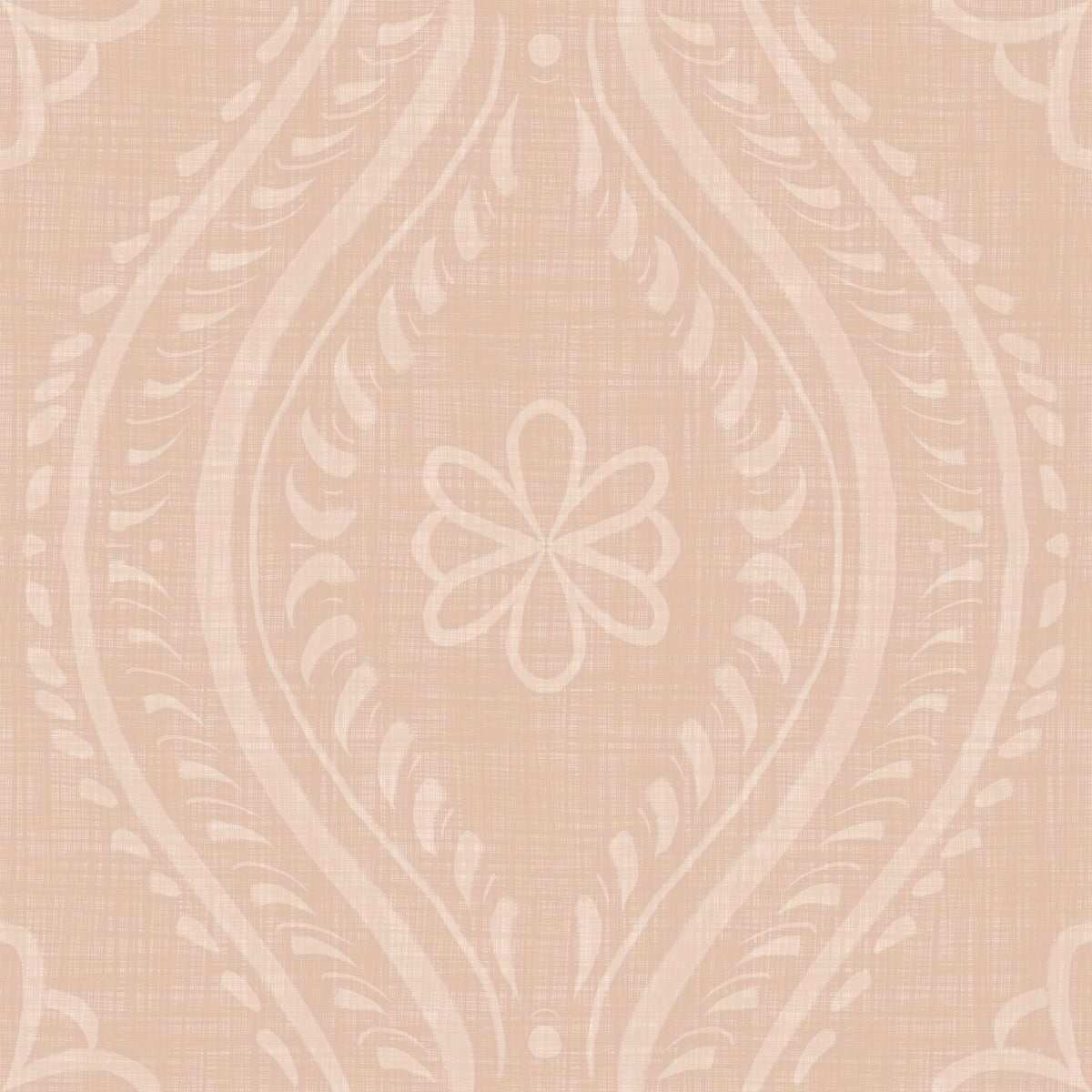 Faded Ogee Damask - Cinnamon Tea Wallpaper⁠ in your room — zoomed