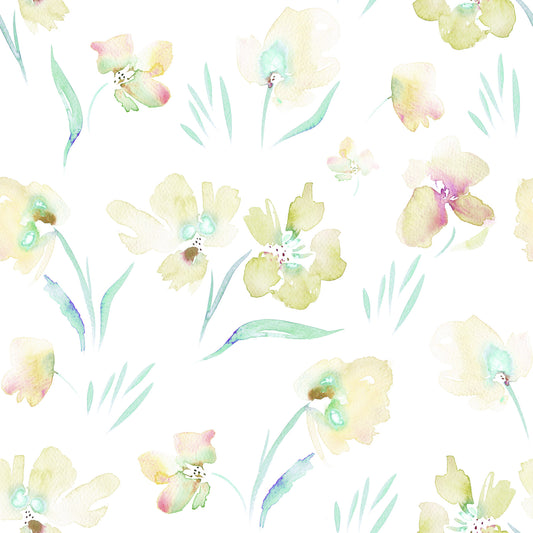 Ethereal Garden Flora Illustration Wallpaper⁠