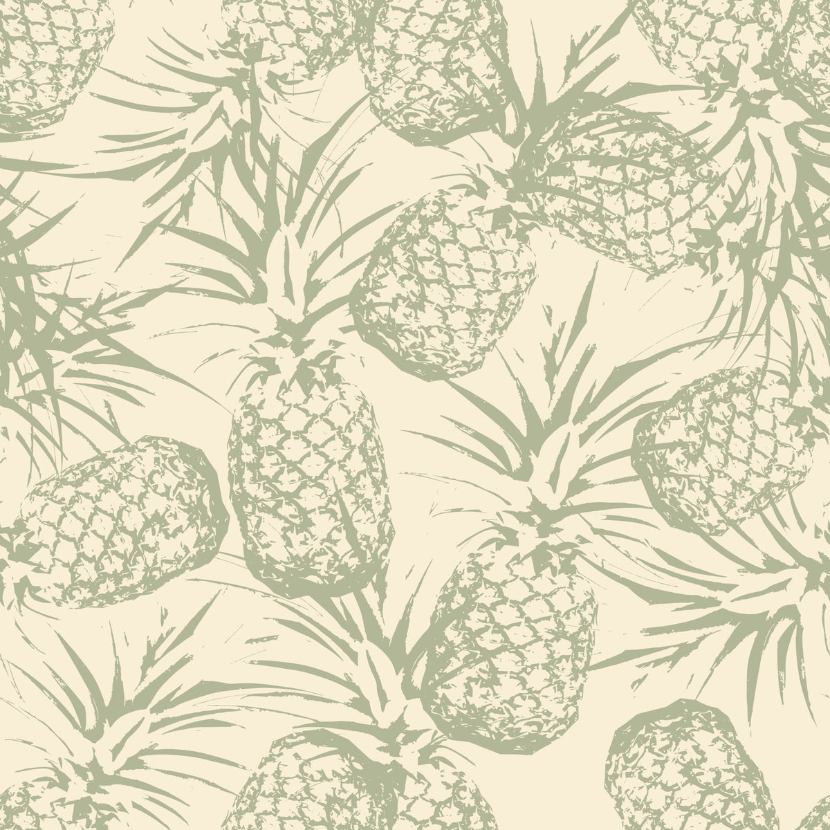 Rustic Pineapple Botanical Print Wallpaper⁠ in your room — zoomed