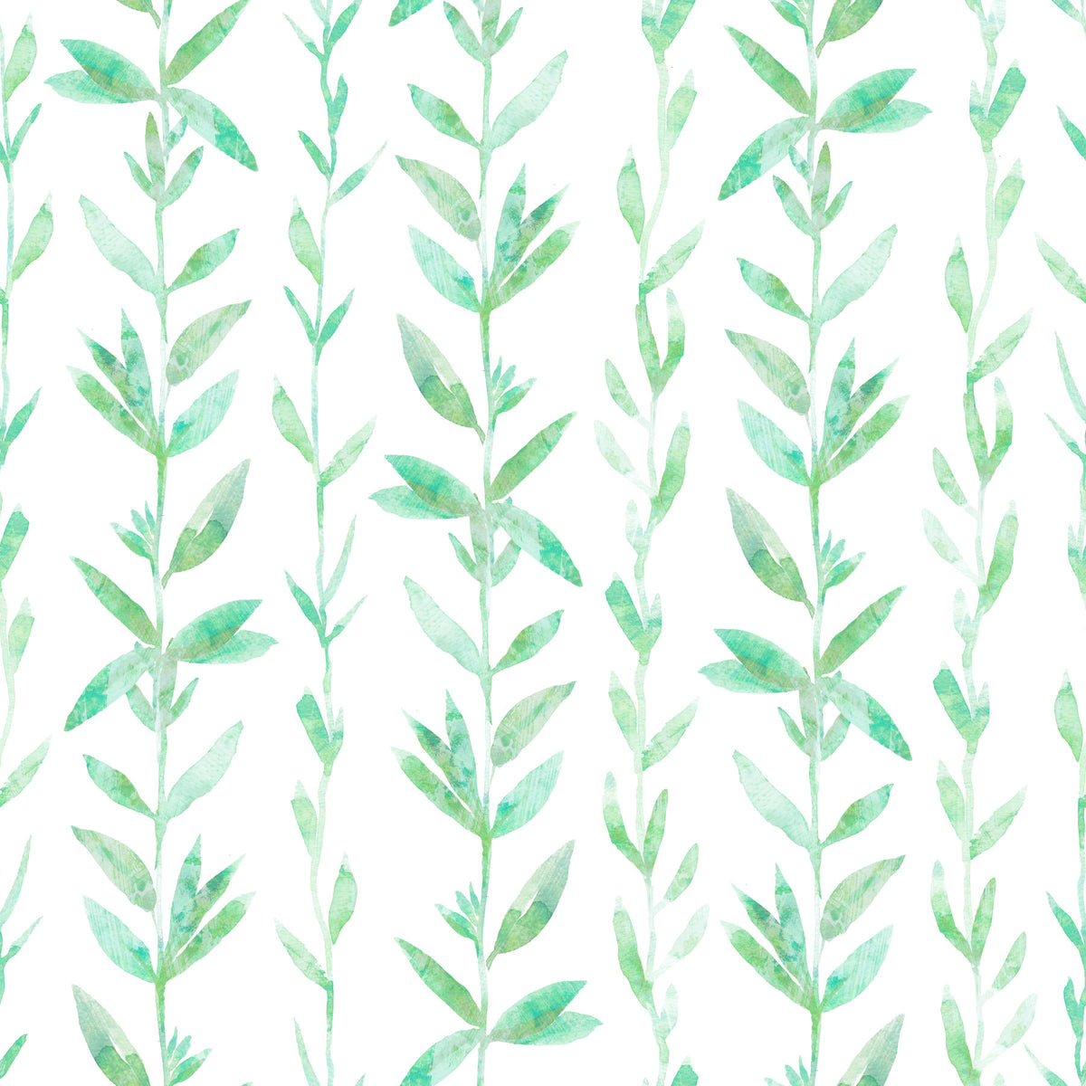 Watercolor Vertical Fern Vine Trail Wallpaper⁠ in your room — zoomed