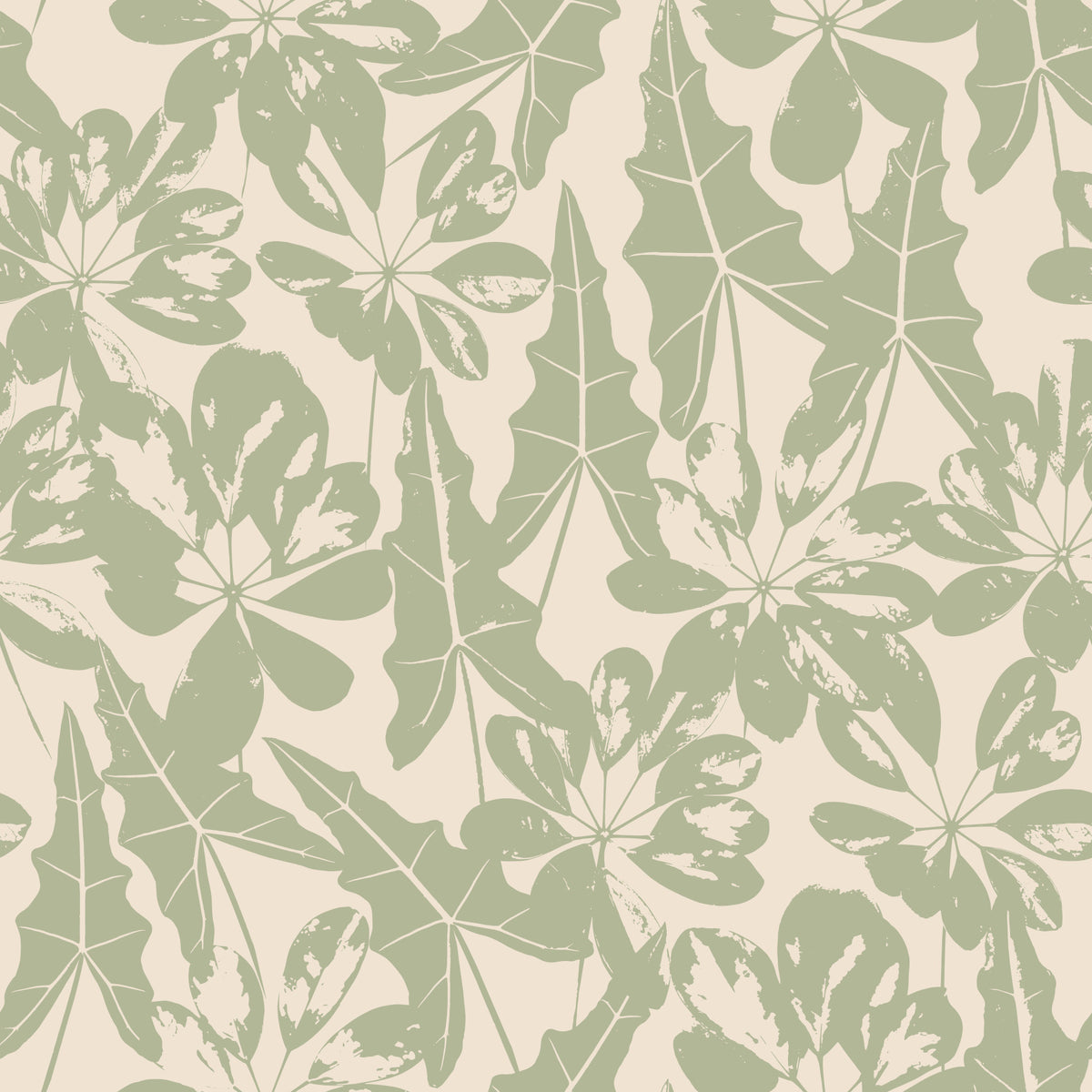 Serene Tropical Foliage Repeat Wallpaper⁠